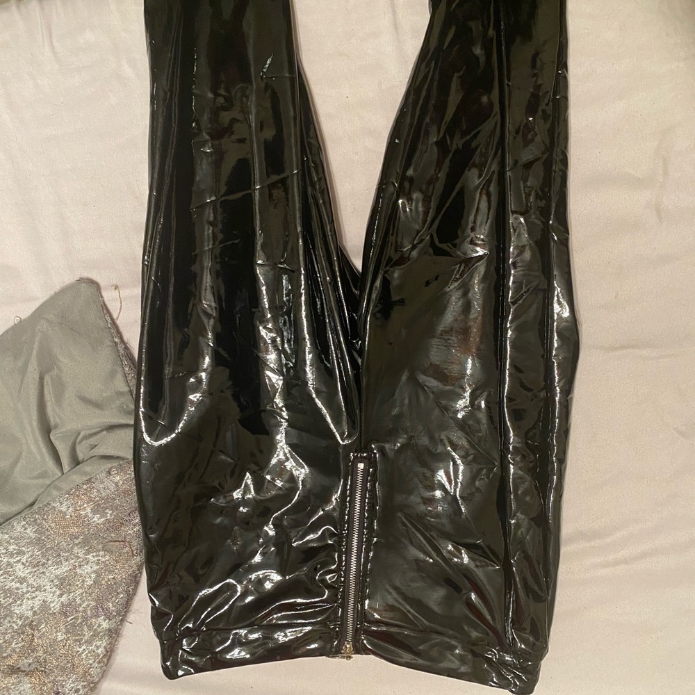 Leather pants.